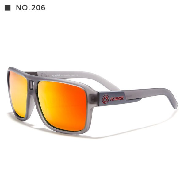 Square Sports Polarized Sunglasses European And American Colorful Big Frame Cycling Glasses - Image 9