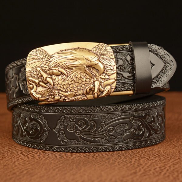 Men's Personalized Carved Eagle Automatic Buckle Belt - Image 9