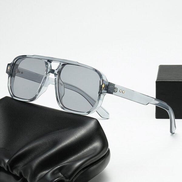 Square Fashion Double Beam Sunglasses Men's Retro Casual - Image 9