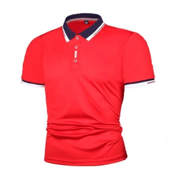 Summer New Men's Stitching T-shirt In Contrast Color Men's Youth Sports Fashion Short-sleeved Polo Shirt - Image 3