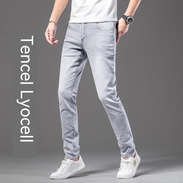 Youth Autumn Men's Tencel Cotton Slim Fit Pants Jeans