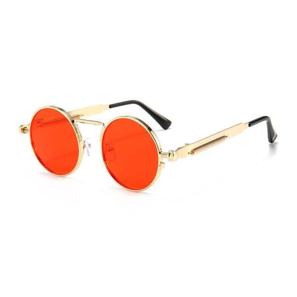 Metal Men's Ladies Round Spring Punk Sunglasses - Image 8