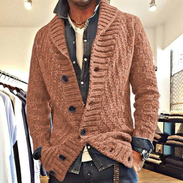 Polyester Men's Long-sleeved Thick Needle Sweater Sweater