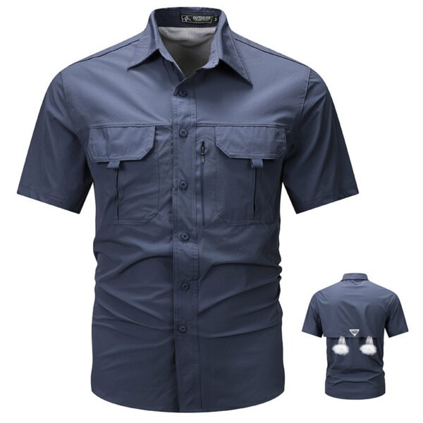 Summer Outdoor Leisure Multi-pocket Workwear Short Sleeve - Image 4