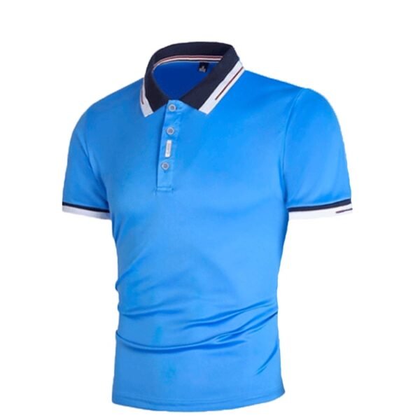 Summer New Men's Stitching T-shirt In Contrast Color Men's Youth Sports Fashion Short-sleeved Polo Shirt - Image 4