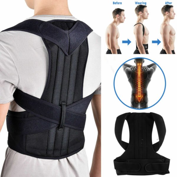 Adjustable Posture Corrector Back Brace Vest For Men Women Lumbar Shoulder Support Belt - Image 2