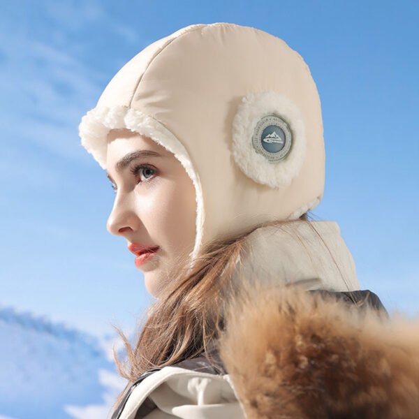 Down Plush Hat For Women Cycling Windproof Waterproof Ear Protection Warm Fashion Hats Winter Thicken Caps - Image 10