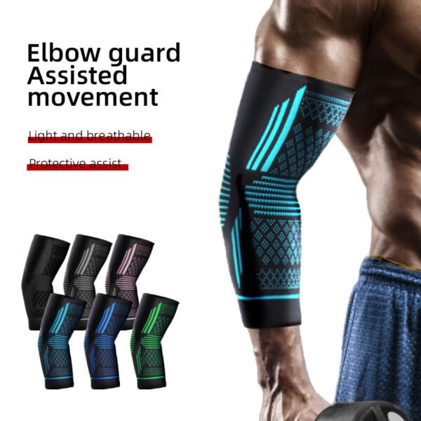 Sports Elbow Guard Four-sided Elastic Compression Knit Breathable Nylon Elbow Pads - Image 6