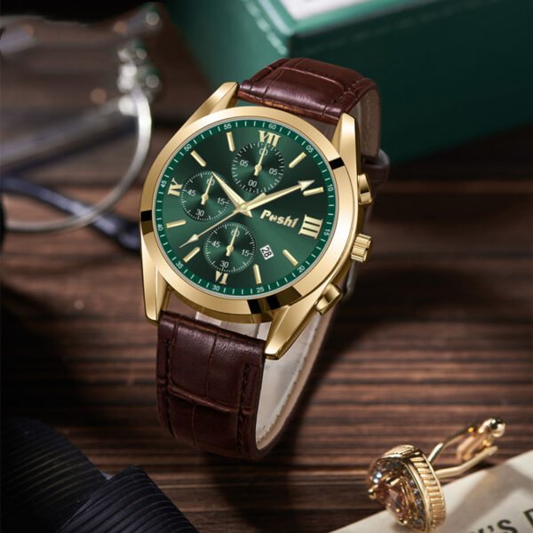 Quartz Watch High-end Business Waterproof Watch Genuine Leather Men's Waterproof Watch - Image 4