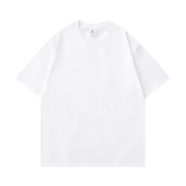 Plus Size Cotton Men's Blank T-Shirt White Oversized Retro Solid Color T-Shirt Large Size Men's Women's Fashion Short Sleeve Men's T-Shirt - Image 8